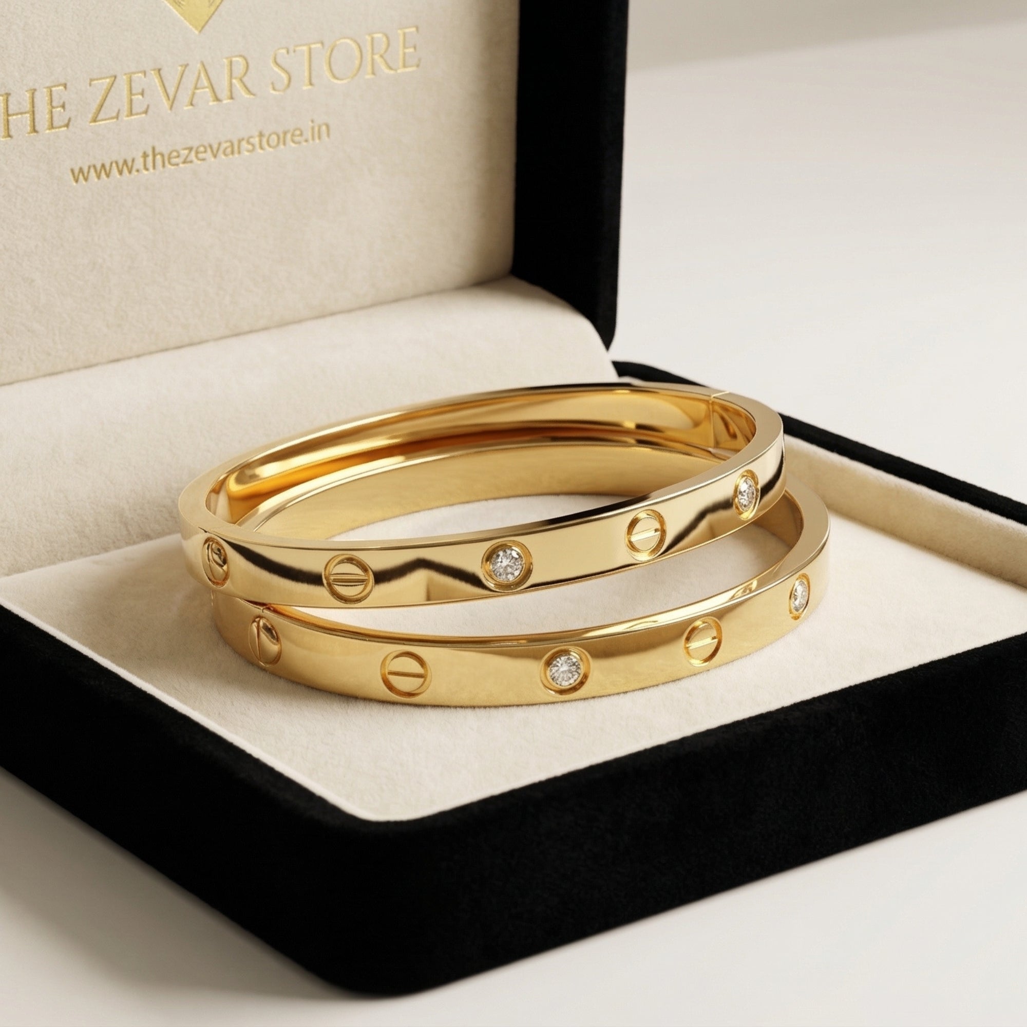 Infinity Stone Bracelet – Luxury Gold Crystal Bangle (Pack of 2)