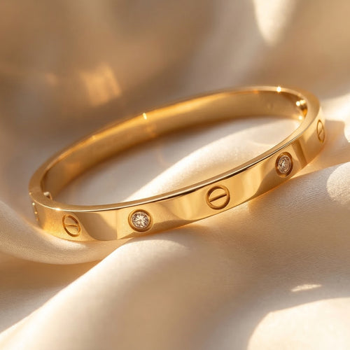 Infinity Stone Bracelet – Luxury Gold Crystal Bangle (Pack of 1)