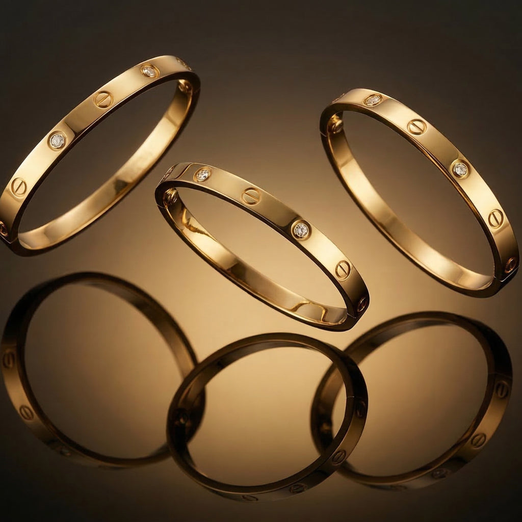 Infinity Stone Bracelet – Luxury Gold Crystal Bangle (Pack of 2)