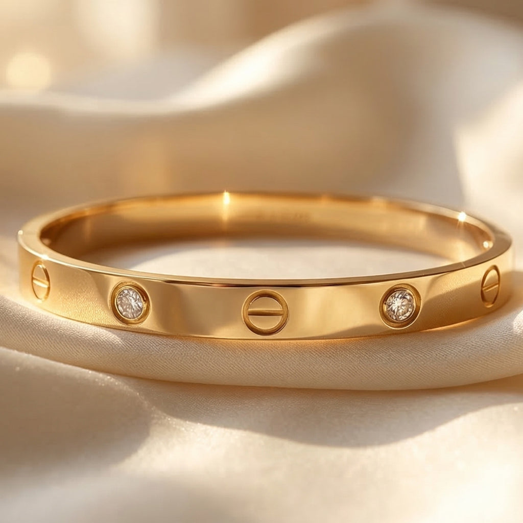 Infinity Stone Bracelet – Luxury Gold Crystal Bangle (Pack of 2)